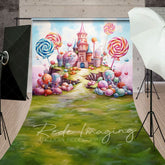 Aperturee - Aperturee Fairytale Candy Castle Cake Smash Sweep Backdrop